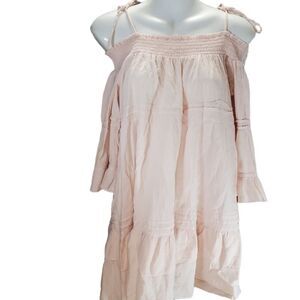 ROMEO & JULIET COUTURE blush beach dress cold shoulder L